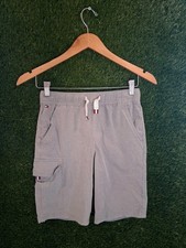 Tommy Hilfiger Boys Gray Cargo Shorts Size M 12/14 Elastic Waist Pull-On
