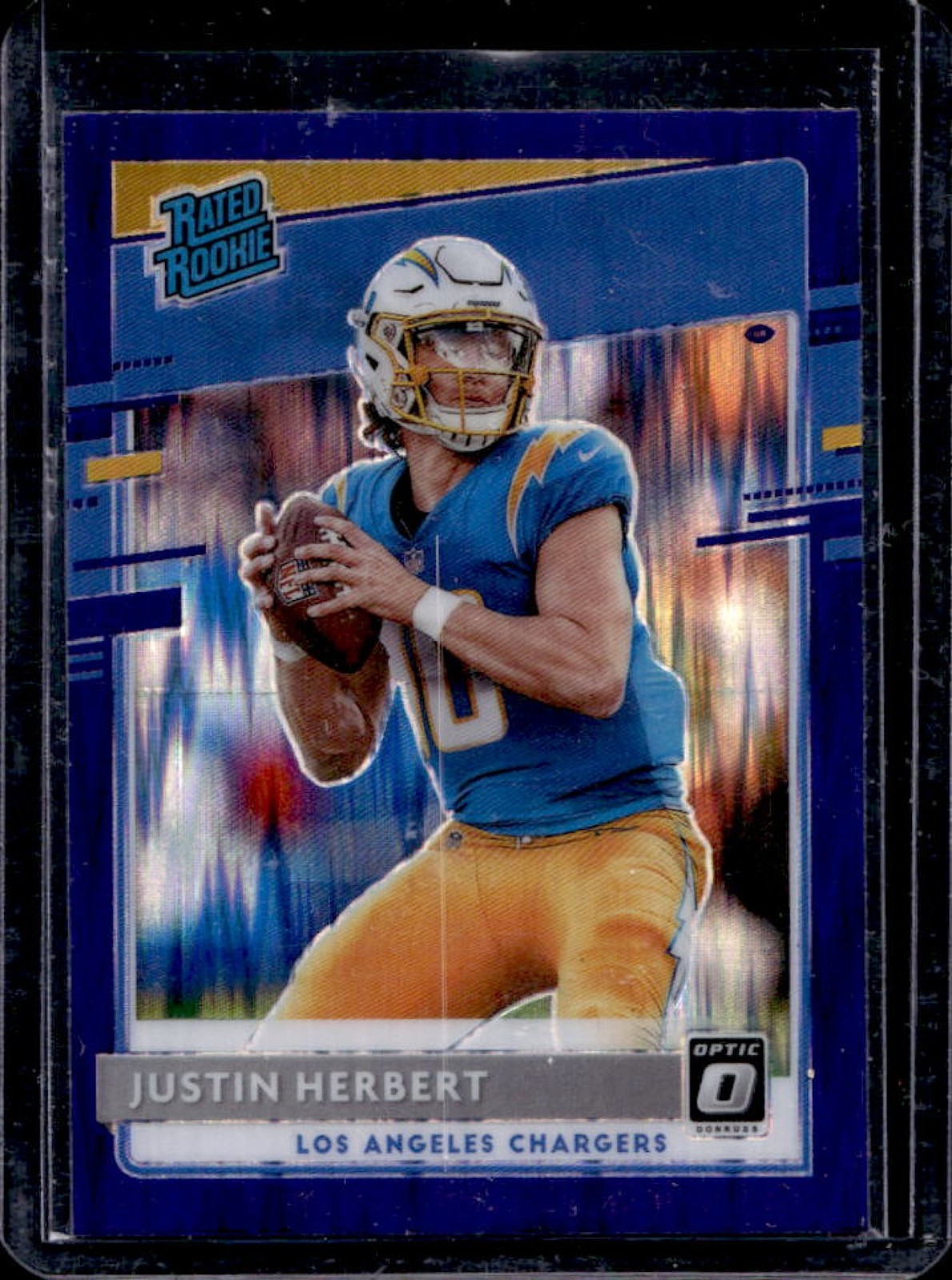2020 Donruss Optic Justin Herbert Purple Shock Prizm RC #153 Chargers