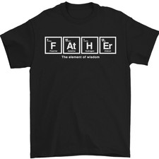 Camiseta Hombre 100% Algodón Fathers Day Elemento Sabiduría Cuello Redondo