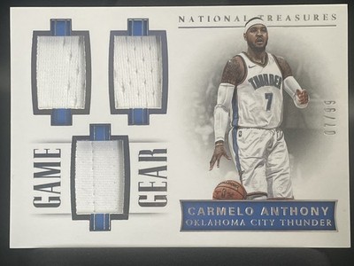 JERSEY NUMBER MATCH 2017-18 Panini National Treasures Carmelo Anthony 07/99 #