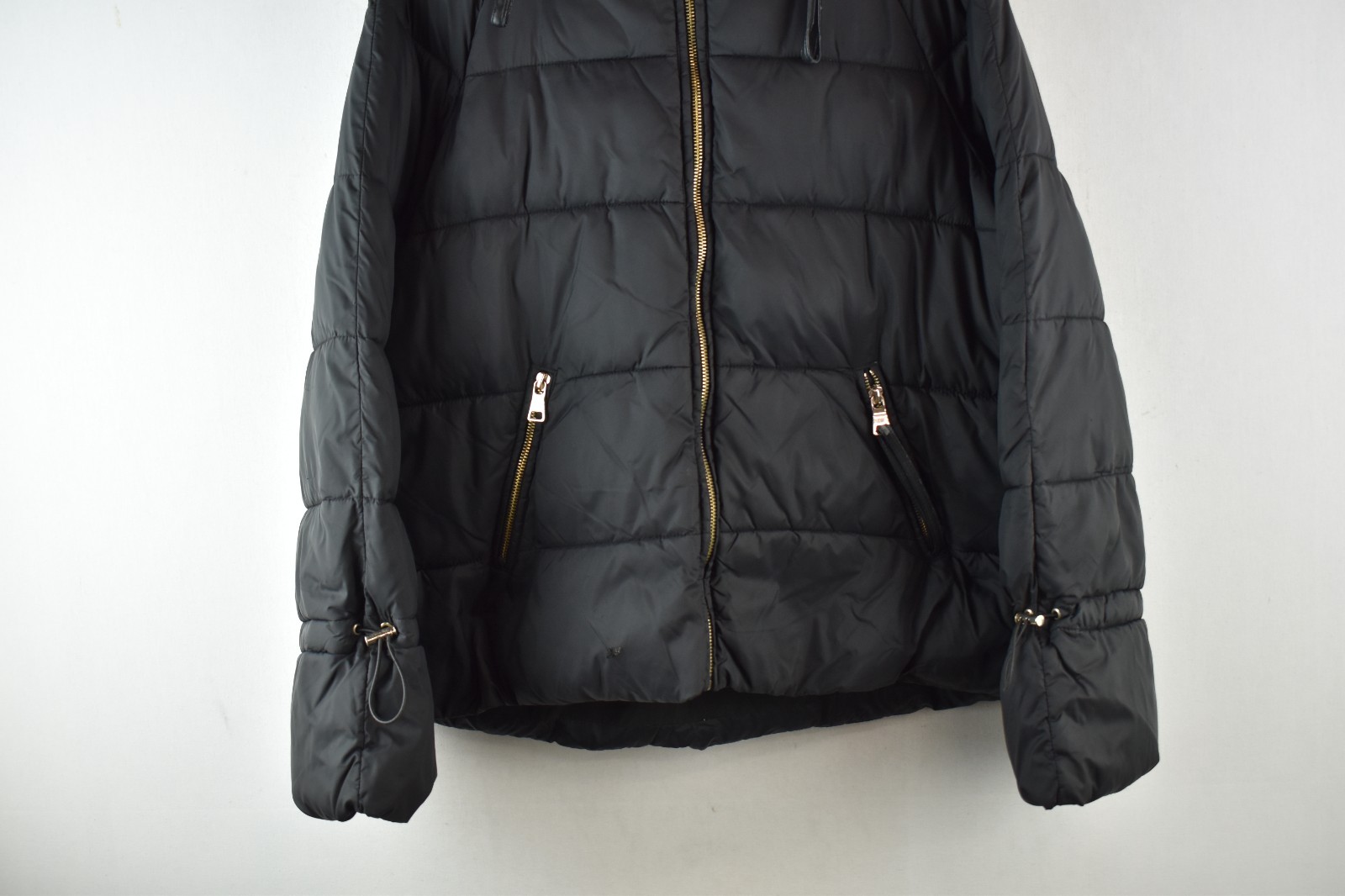 ZARA BASIC Black Padded Jacket size M Womens Full… - image 3