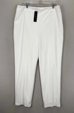 Talbots Women s 14 White Hollywood Crop Lined Side Zip Business Casual Pants NWT