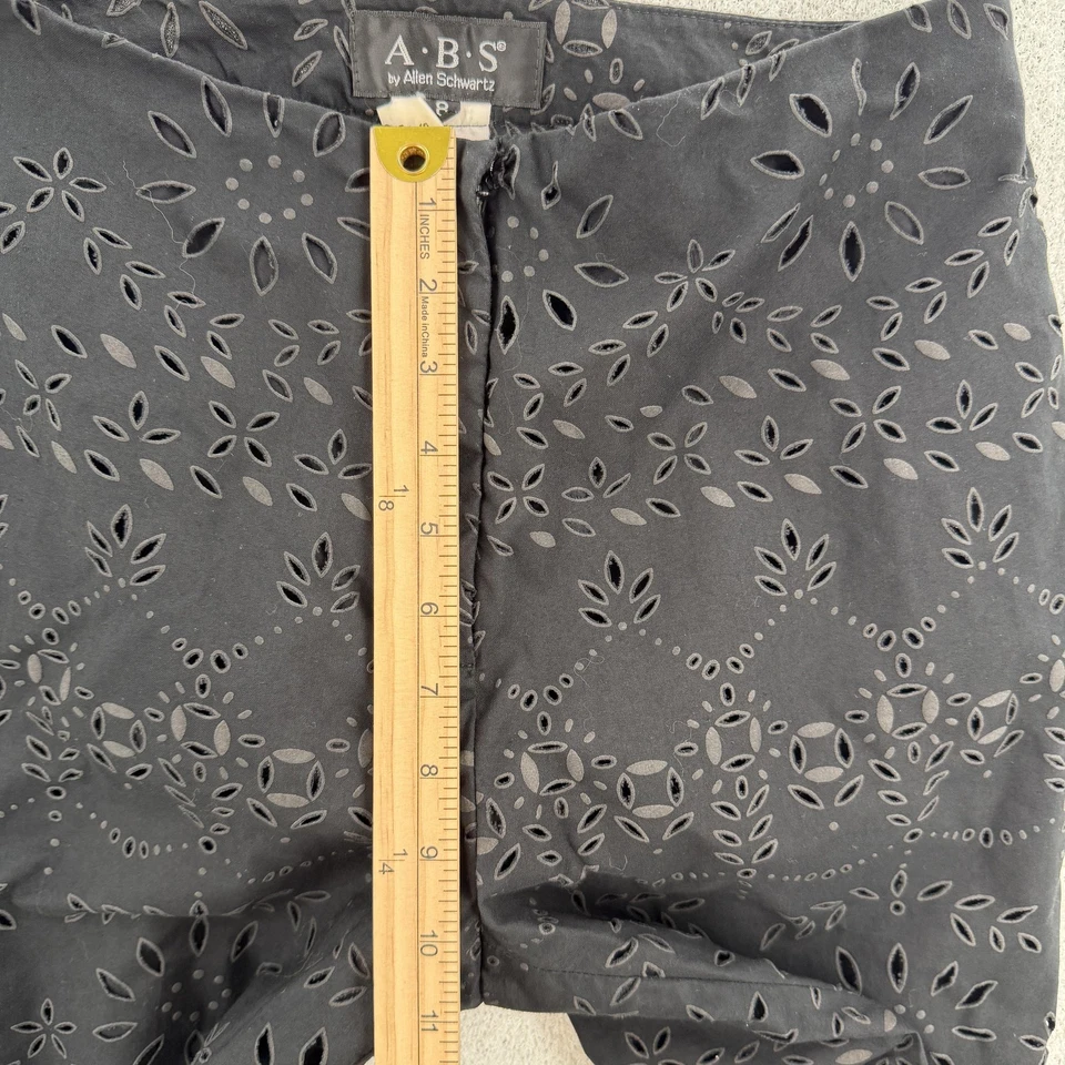 Pantalones A.B.S by Allen Schwartz para mujer 8 negros ojales bordados forrados hechos en EE. UU. Foto 4 de 4
