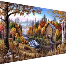 Diamond Painting Kits for Adults Rural Landscape Abstract 5D Diamond Art Kits...