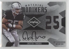 2008 Leaf Limited Material Monikers Jersey Numbers 36/50 Justin Fargas Auto 3f2