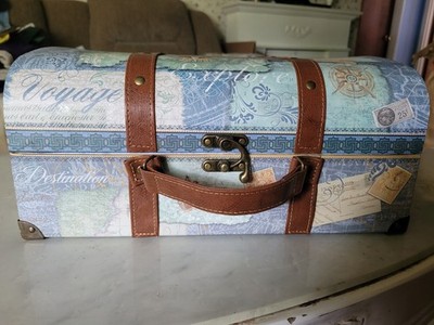 Vintage Style ''Journey'' & Map Theme Decorative Storage Trunk