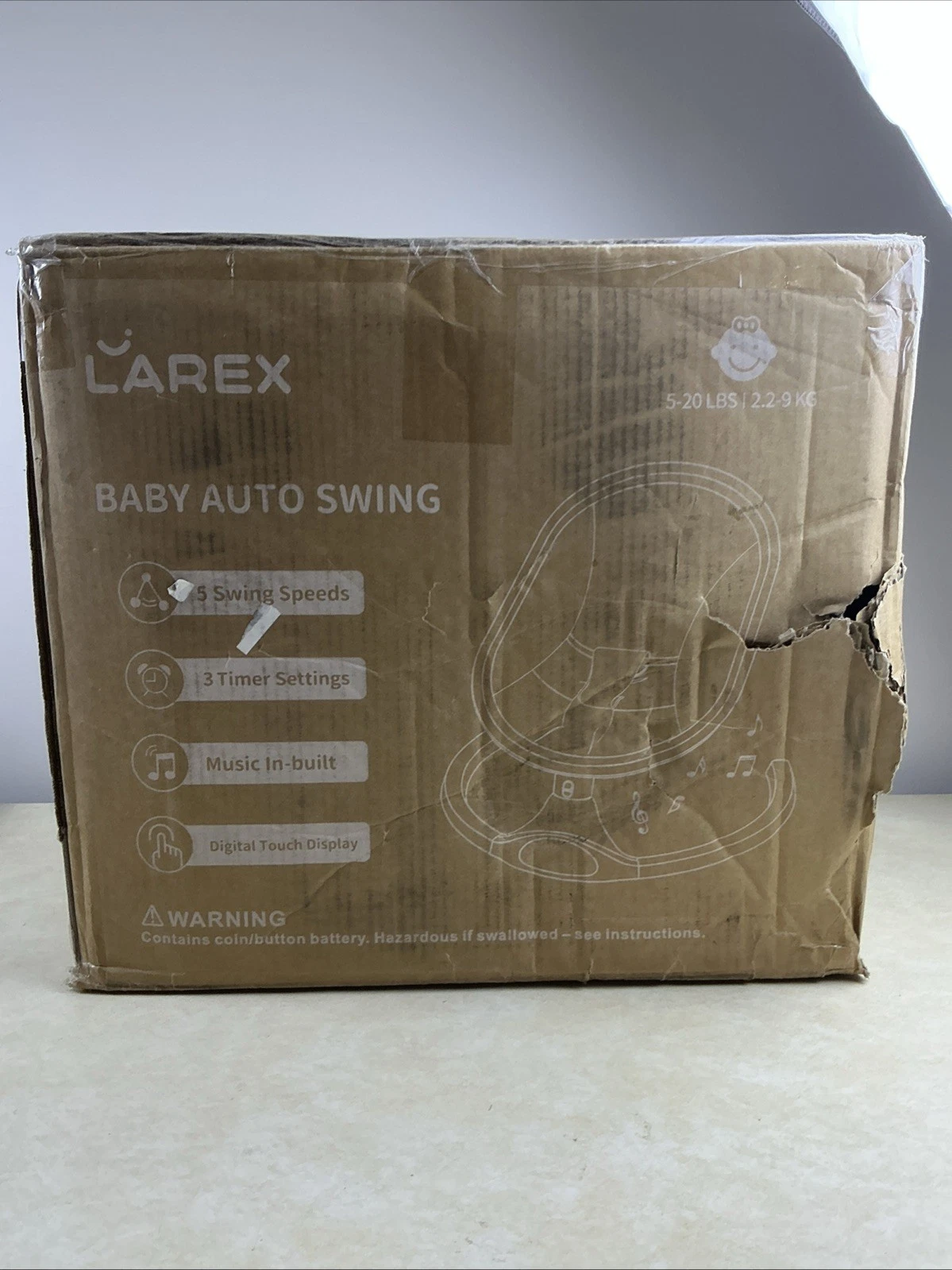 Larex BB006K Baby Swing for Infants with Remote Control, 5 Speed. 10 Music Gray
Opens in a new windo