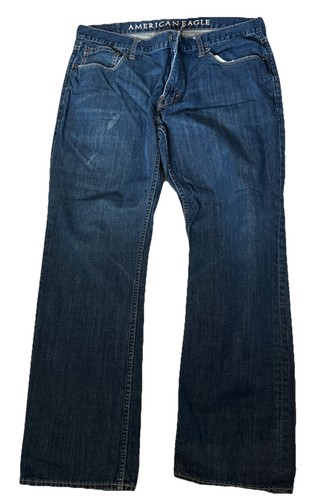 Jeans American Eagle Hombre 36x32 Azul Original Recto Lavado Oscuro - Imagen 1 de 5
