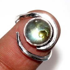 Decent Fiery Labradorite 925 Silver Plated Ring US FreeSize Stylish Jewelry GW