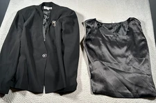 Night Studio New York Blazer & Top Set Womens 30 Black Rhinestone Classic Formal