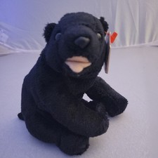 Ty Beanie Baby, Cinders the Black Bear, 2000, with Tag, Retired
