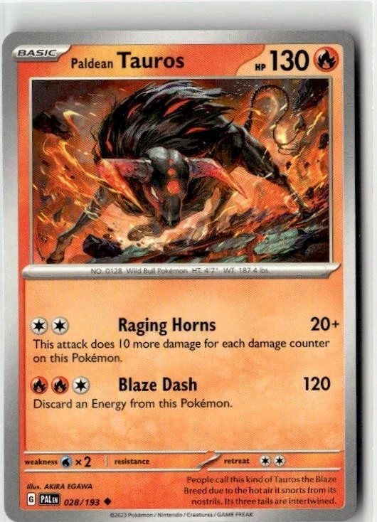 2023 Scarlet & Violet Paldea Evolved Paldean Tauros 028/193