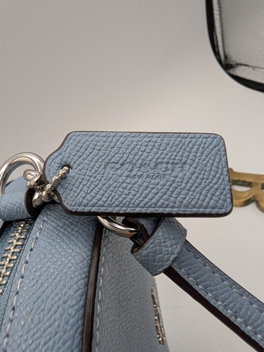 Crossbody Bag Coach Mini Serena 97561 Crossgrain Leather Cornflower Blue - Picture 16 of 16