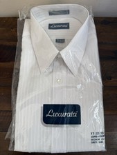 VTG Sears Luxurata White Dress Shirt NOS 17 32/33 Perma Press Korea LS REG CUT
