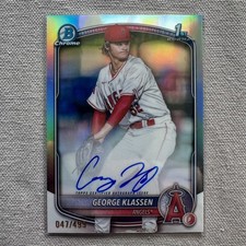 2025 Bowman George Klassen Chrome Prospect Refractor Auto /499 #CPA-GK (RC)