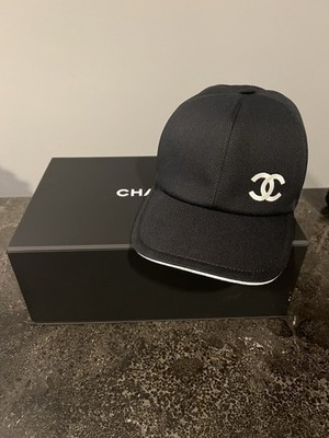 【MOMIJI】CHANEL Black CC Button Hat RARE Chanel Black CC Logo Baseball Cap | eBay