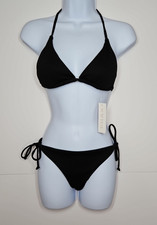 Phax Womens Black Triangle String Bikini w/ C...
