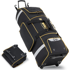 81L Rolling Baseball Bag with Wheels, Softball Catchers Gear Bags for 4 Bats Fi