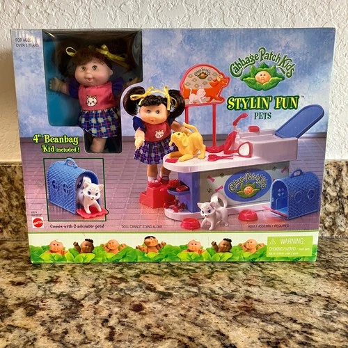 Vtg Rare 1998 Mattel Cabbage Patch Kids Pets Stylin Fun Playset New in Box