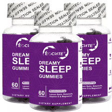 3PCS Bottles Natural Sleep Gummies Strawberry Stars Flavor 60 Gummies NonGMO