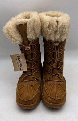 NWT Bearpaw Women's Kirkwood Brown Suede Round Toe Snow Boots Size 7