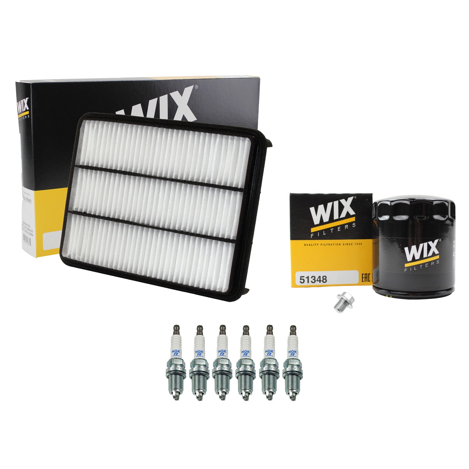 Wix Engine Air Oil Filters  NGK 6 Laser Platinum Spark Plugs Kit for Tundra V6