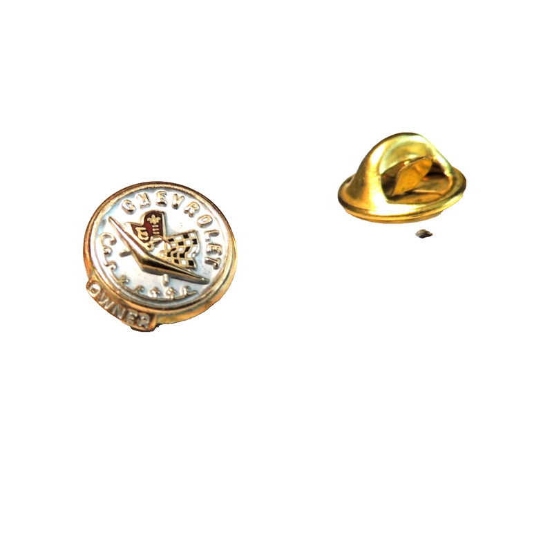 "CORVETTE OWNER"  LAPEL PIN- TIE TAC  M1/5 10K DP /  ENAMEL  1961 ORIGINAL OWNER