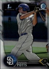 2016 Bowman Draft Hudson Potts #BDC-52 Chrome Refractor San Diego Padres 3G