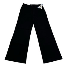 Nine West Wide Leg Trouser Womens 12 Black High Rise Stretch Workwear Pants NEW