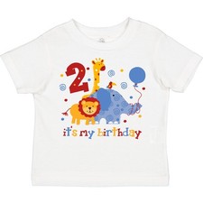 Inktastic Safari 2nd Birthday Toddler T-Shirt Jungle Lion Elephant Giraffe Wild