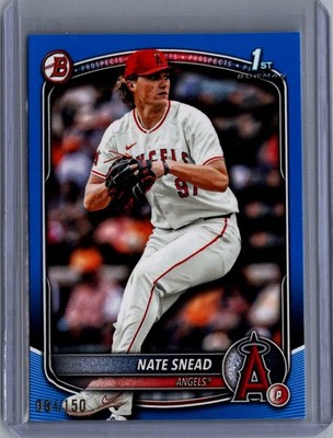 2025 Bowman Draft Chrome Blue Refractor Nate Snead #BDC-38 SN Los Angeles Angels