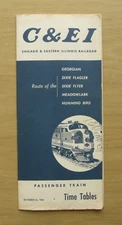 C&EI CHICAGO & EASTERN ILLINOIS Public Timetable: 10/24/54 System