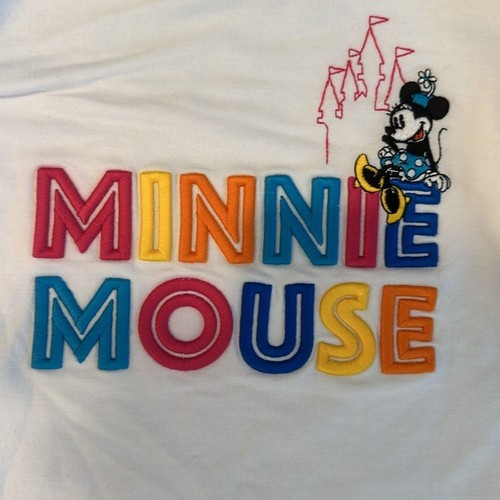 Disney Parks Minnie Mouse Embroidered Top Polka Dot Sleeves Sz XS Disney World - Picture 2 of 4