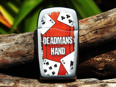 Zippo Dead Mans Hand Black Matte Lighter - Poker Design Pocket Lighter