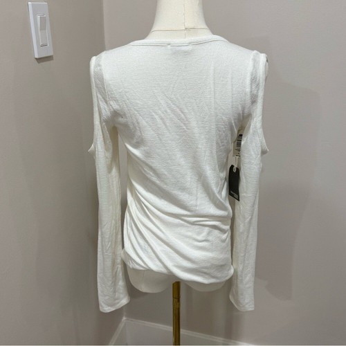 Aritzia Wilfred Free White exposed shoulder Long Sleeve Large NWT - Picture 2 of 6