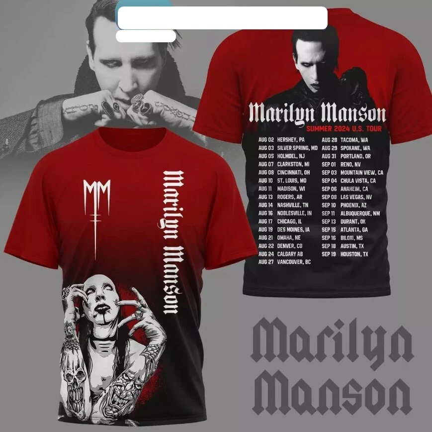 Marilyn Manson Summer 2024 US Tour 3D T-Shirt