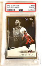 SP #D /25 2018 PANINI ANTHONY DAVIS NOIR #203 PSA 8 SILVER METAL FRAME G5385