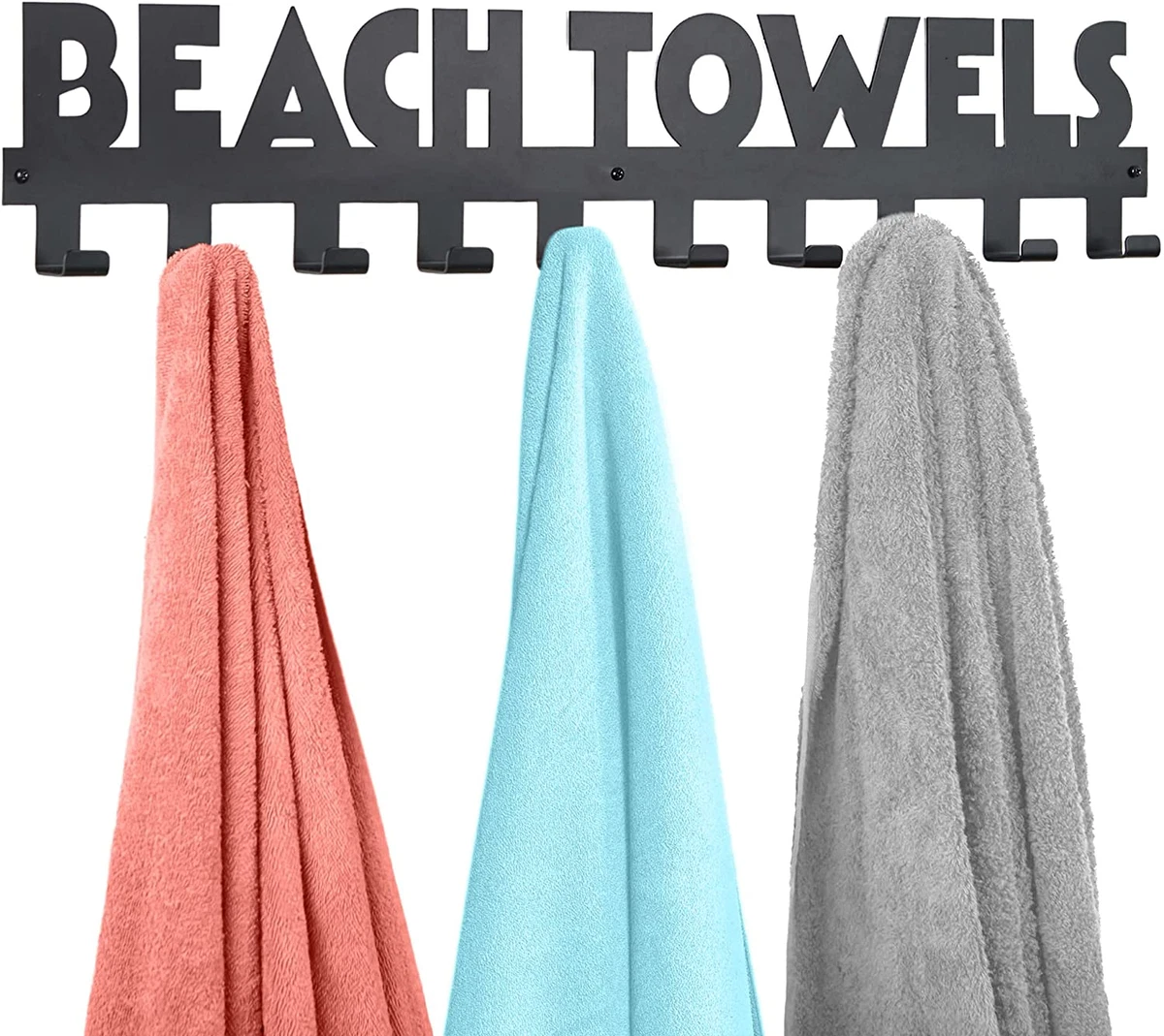 Outside store towel hooks