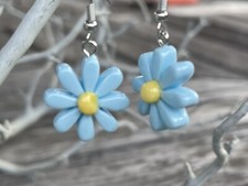 Mini Blue Daisy dangle Earrings