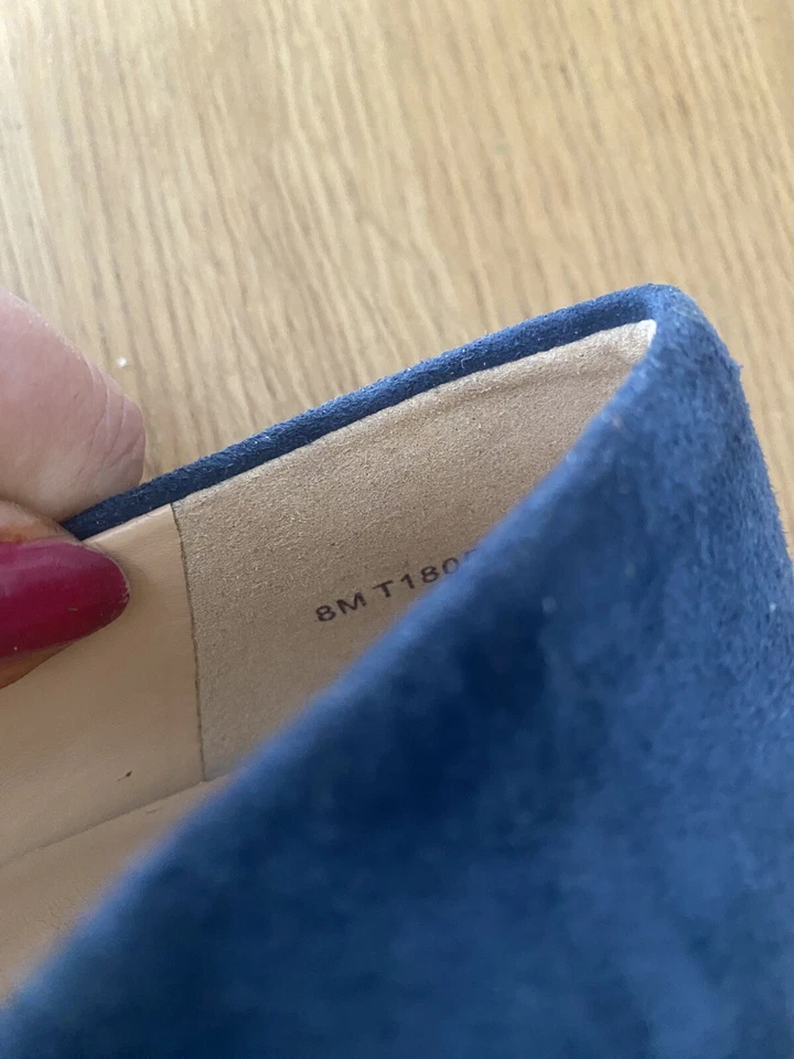 BOMBAS ACOLCHADAS TROTTERS AZUL GAMUZA TACÓN GATITO💙8 M Foto 2 de 4