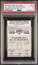 4/6/91 Los Angeles Kings Canucks Hockey Ticket Stub Wayne Gretzky Overtime Goal