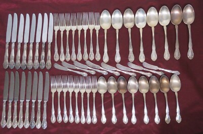 Gorham 1947 ''New Elegance'' Silverplate Service for 8 ~ 56 Pieces uu