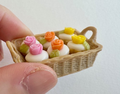 1:12 Food Market maison de poupée miniature argile pain dessert pain toast paniers tacos - Photo 3/71