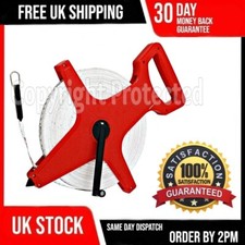 LONG 100M SURVEYORS TAPE MEASURE 330FT HEAVY DUTY OPEN REEL FIBREGLASS ENGINEERS