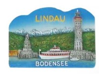 Lindau Bodensee Poly Magnet Souvenir Germany Leuchtturm LöWe Hafen