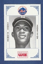 SANDY ALOMAR SR 1991 Wiz PROMO Stadium Giveaway AT&T Mini Card #7 NY Mets SGA!