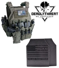 Urban Assault Phantom Sage Tactical Vest Plate Carrier W/ Level III Armor Plates
