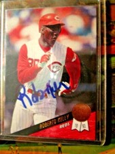 reds roberto kelly signed autographed card 93 leaf