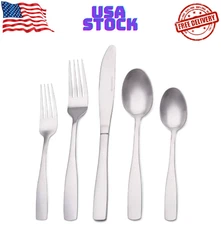 Matte Silverware Set 20piece Stainless Steel Flatware Set Kitchen Utensil Set Se