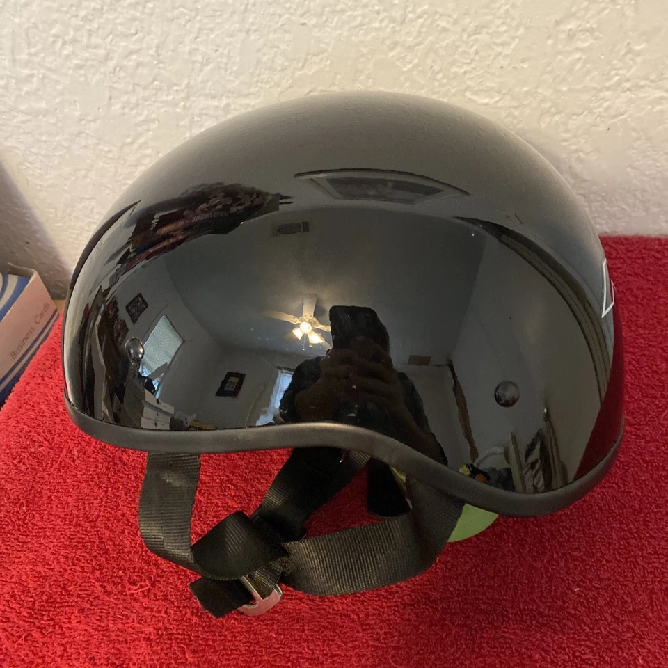 Medio casco de motocicleta AFX FX - 200S negro brillante liso talla L excelente estado Foto 2 de 4